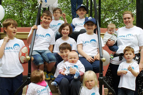 A group of parents and children who support CLAPA