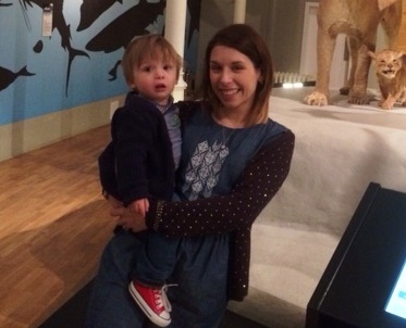 A picture of Ashley holding her son, Finlay