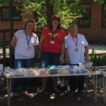 Sian at the bake sale, fundraising friday