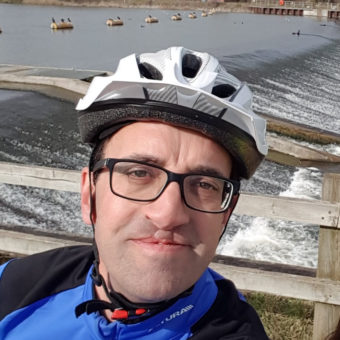 Paul enjoying a cycle ride in 2018